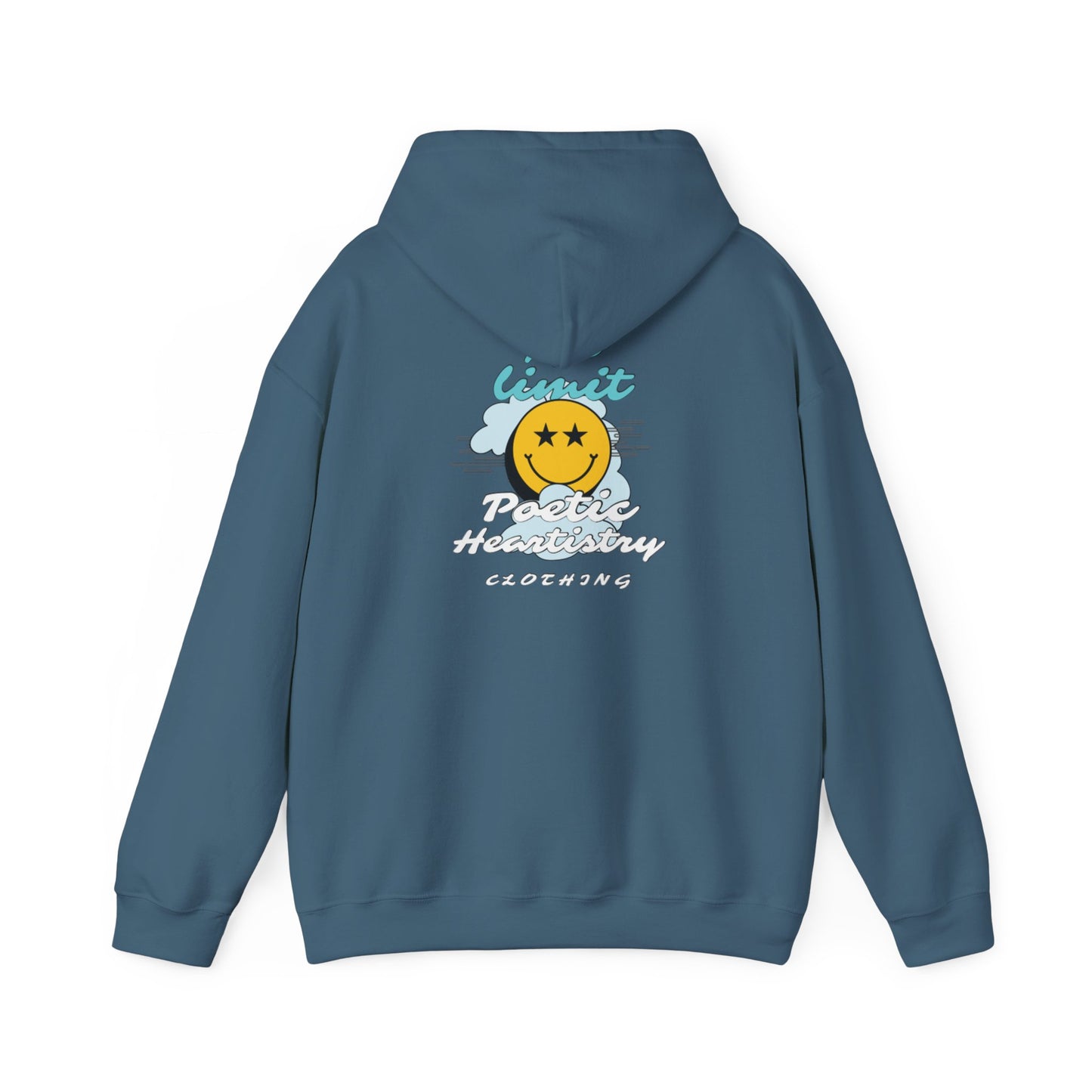 Smiley Face ‘No Limit’ Hoodie – Bold Back Print Unisex Sweatshirt