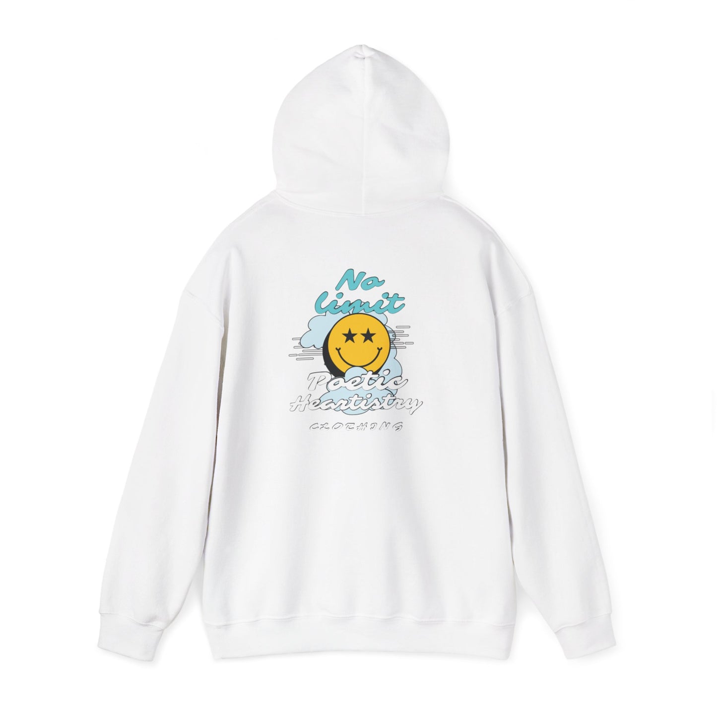 Smiley Face ‘No Limit’ Hoodie – Bold Back Print Unisex Sweatshirt