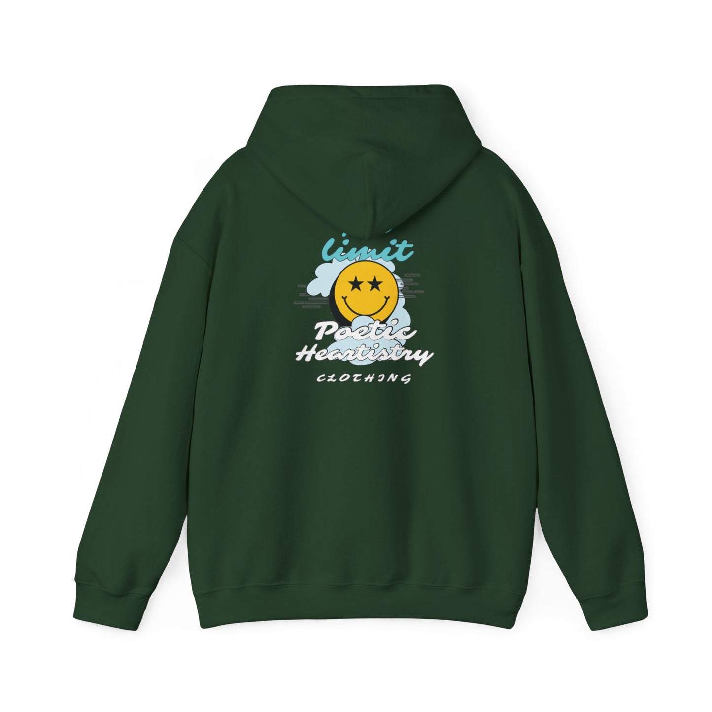 Smiley Face ‘No Limit’ Hoodie – Bold Back Print Unisex Sweatshirt