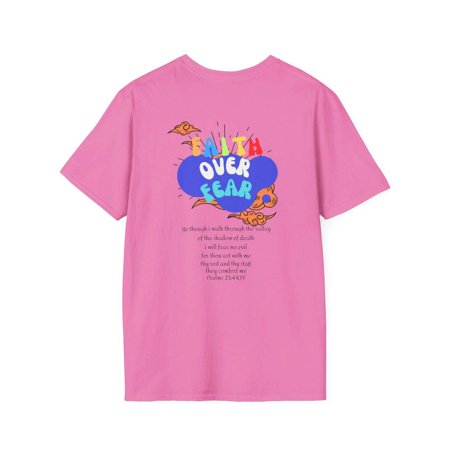 Faith Over Fear-Inspirational Bible Verse Christian Graphic Tee for Men & Women