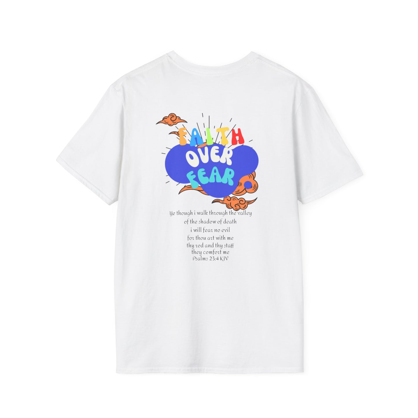 Faith Over Fear-Inspirational Bible Verse Christian Graphic Tee for Men & Women