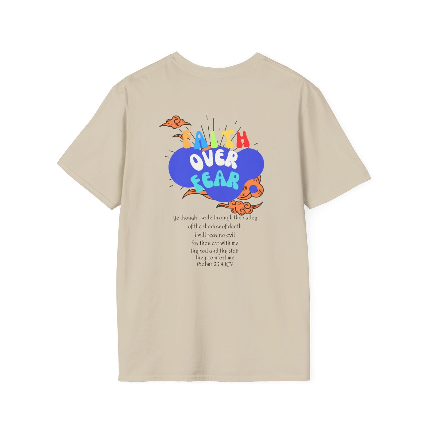 Faith Over Fear-Inspirational Bible Verse Christian Graphic Tee for Men & Women