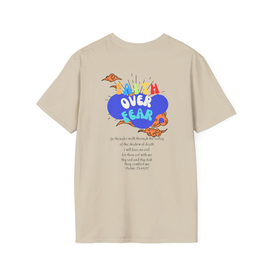 Faith Over Fear-Inspirational Bible Verse Christian Graphic Tee for Men & Women