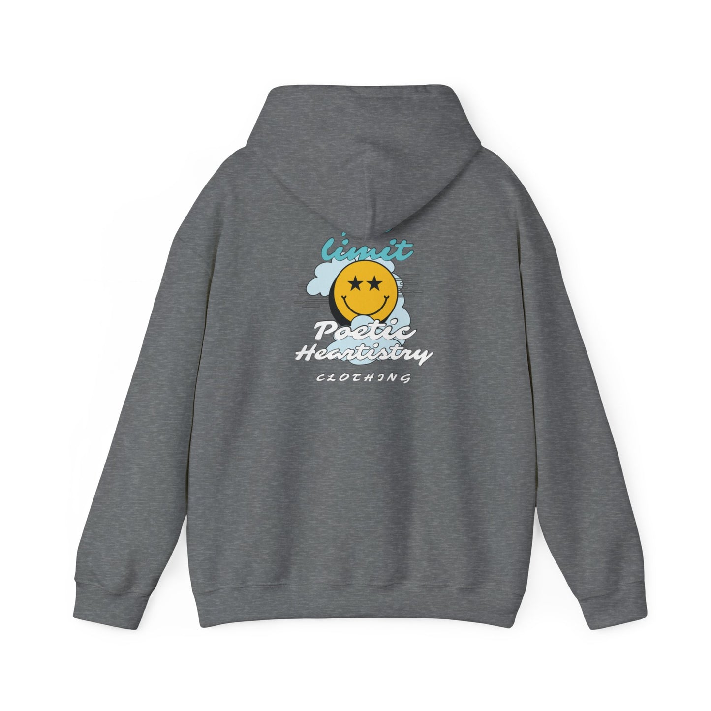 Smiley Face ‘No Limit’ Hoodie – Bold Back Print Unisex Sweatshirt