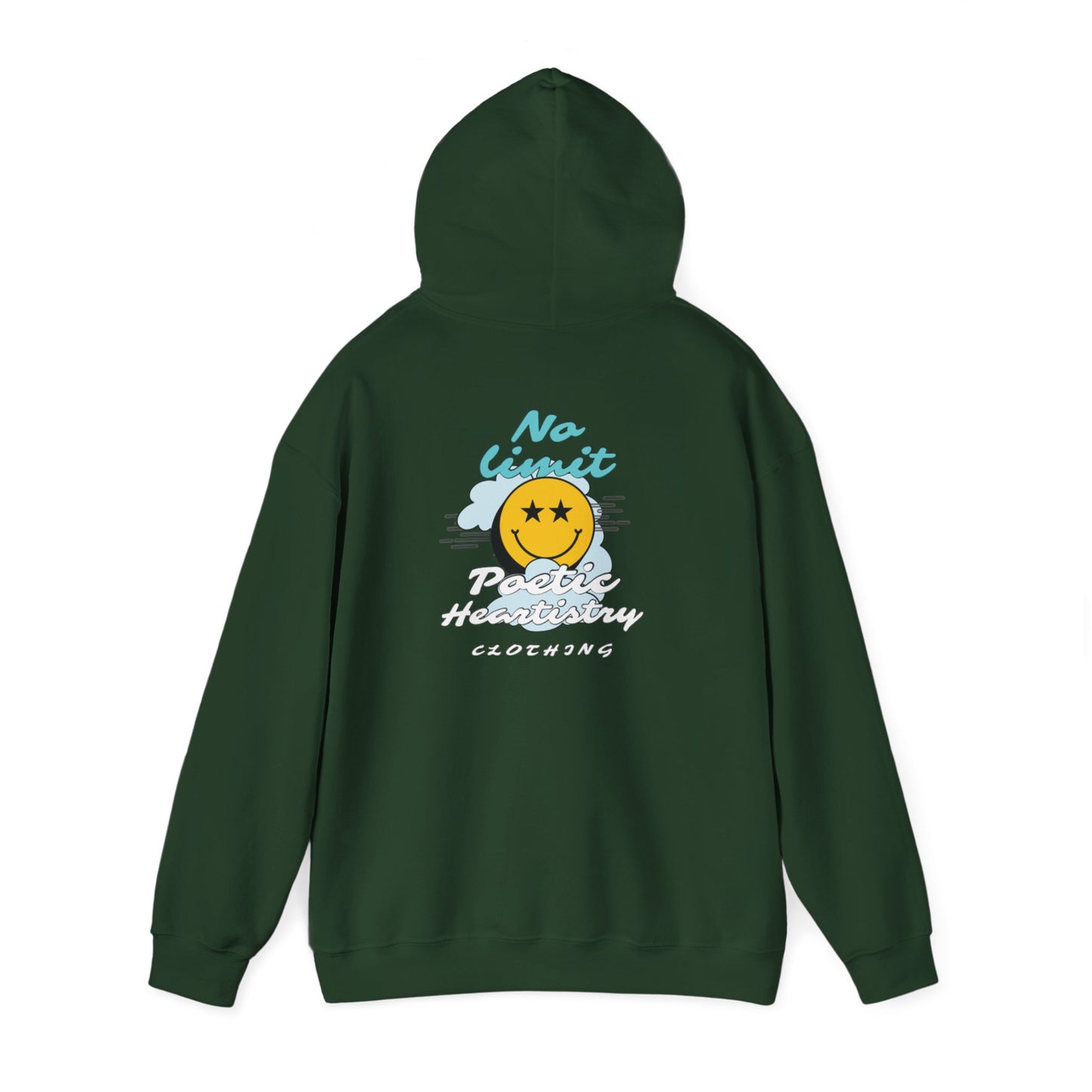 Smiley Face ‘No Limit’ Hoodie – Bold Back Print Unisex Sweatshirt