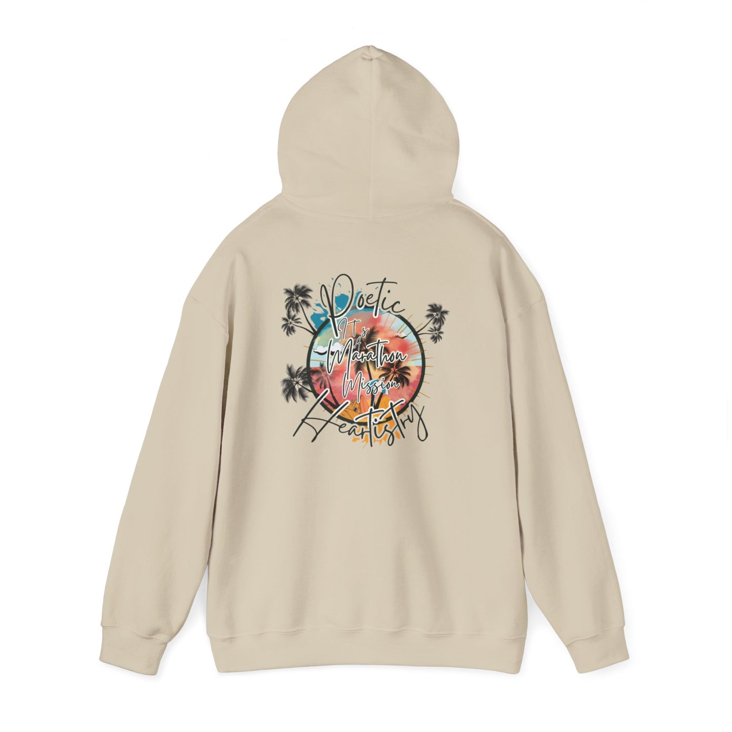 Poetic Heartistry “It’s A #Marathon #Mission (Unisex Heavy Blend™ Hooded Sweatshirt) - Cozy Inspirational Hoodie for Creative Souls