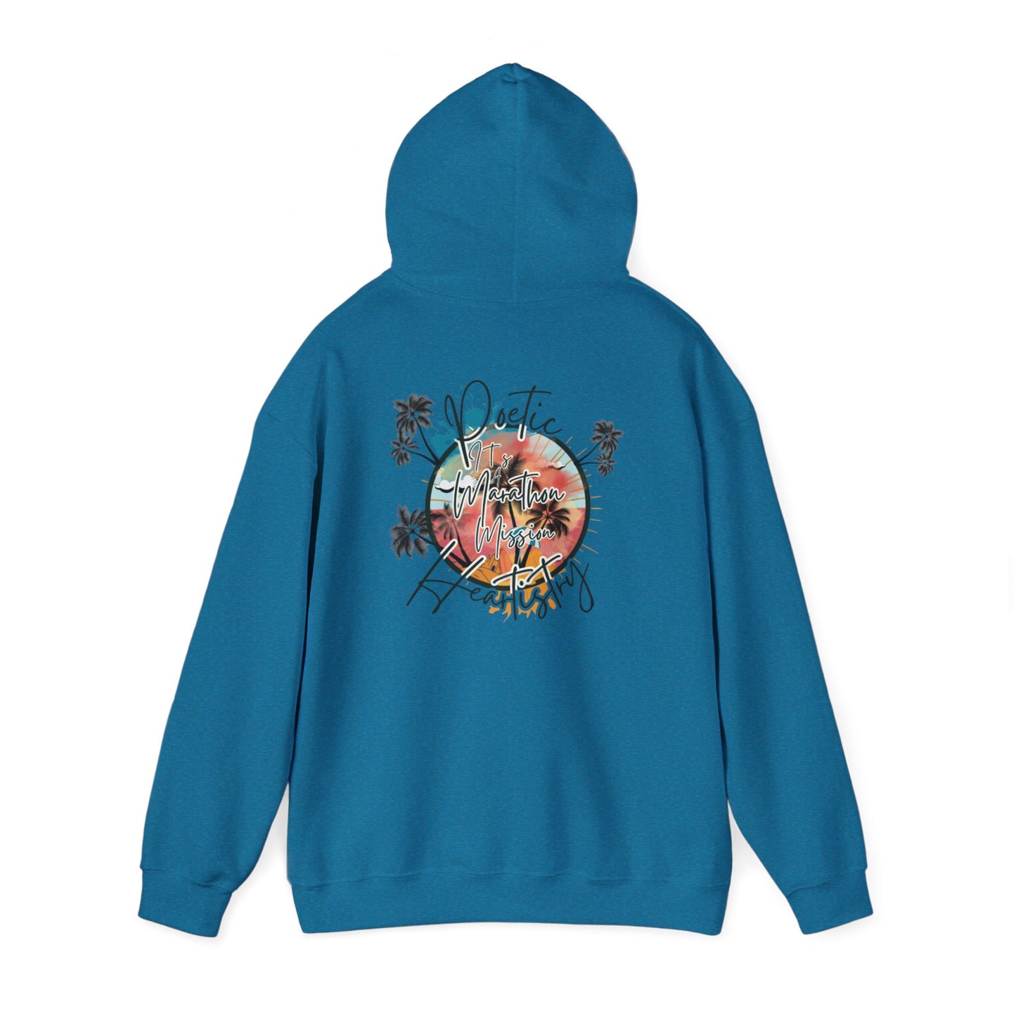 Poetic Heartistry “It’s A #Marathon #Mission (Unisex Heavy Blend™ Hooded Sweatshirt) - Cozy Inspirational Hoodie for Creative Souls