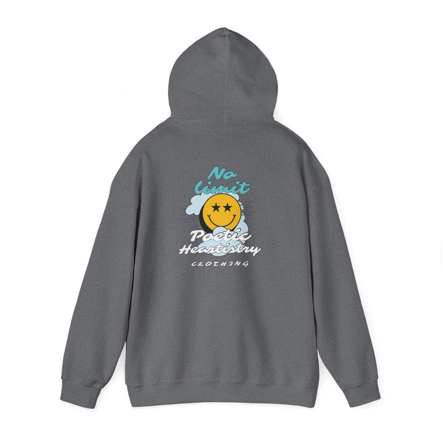 Smiley Face ‘No Limit’ Hoodie – Bold Back Print Unisex Sweatshirt