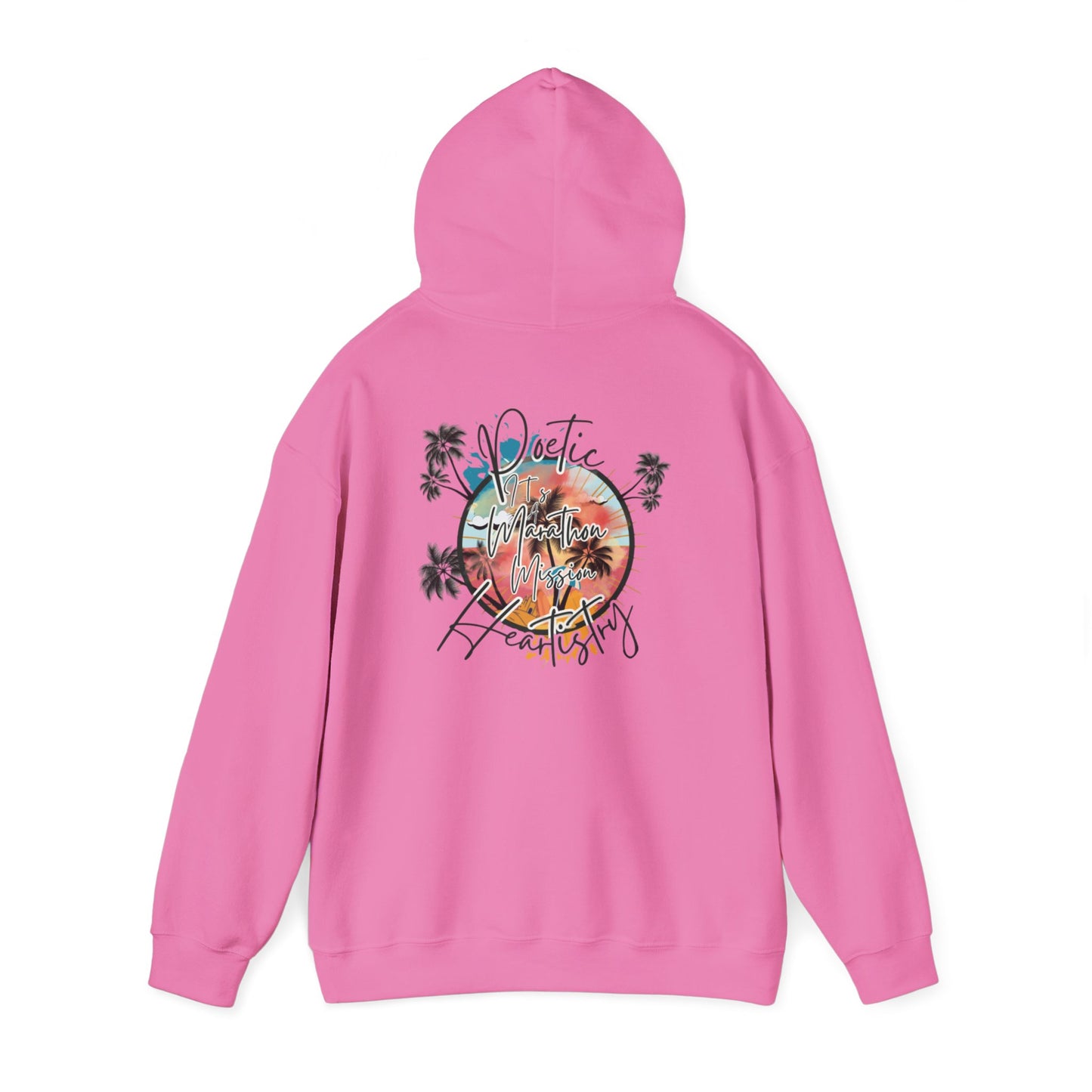 Poetic Heartistry “It’s A #Marathon #Mission (Unisex Heavy Blend™ Hooded Sweatshirt) - Cozy Inspirational Hoodie for Creative Souls